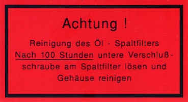 Aufkleber Spaltfilter rot